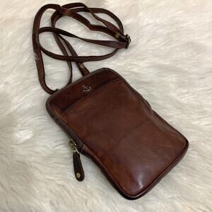 HARBOUR 2ND Brown Leather BENITA Boho N/S Crossbody Wallet Phone Case